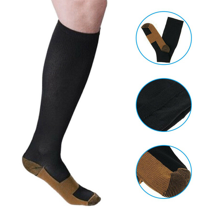 3 Pack Cotton Compression Socks (15-20mmHg) Moisture Wicking Support Stocking