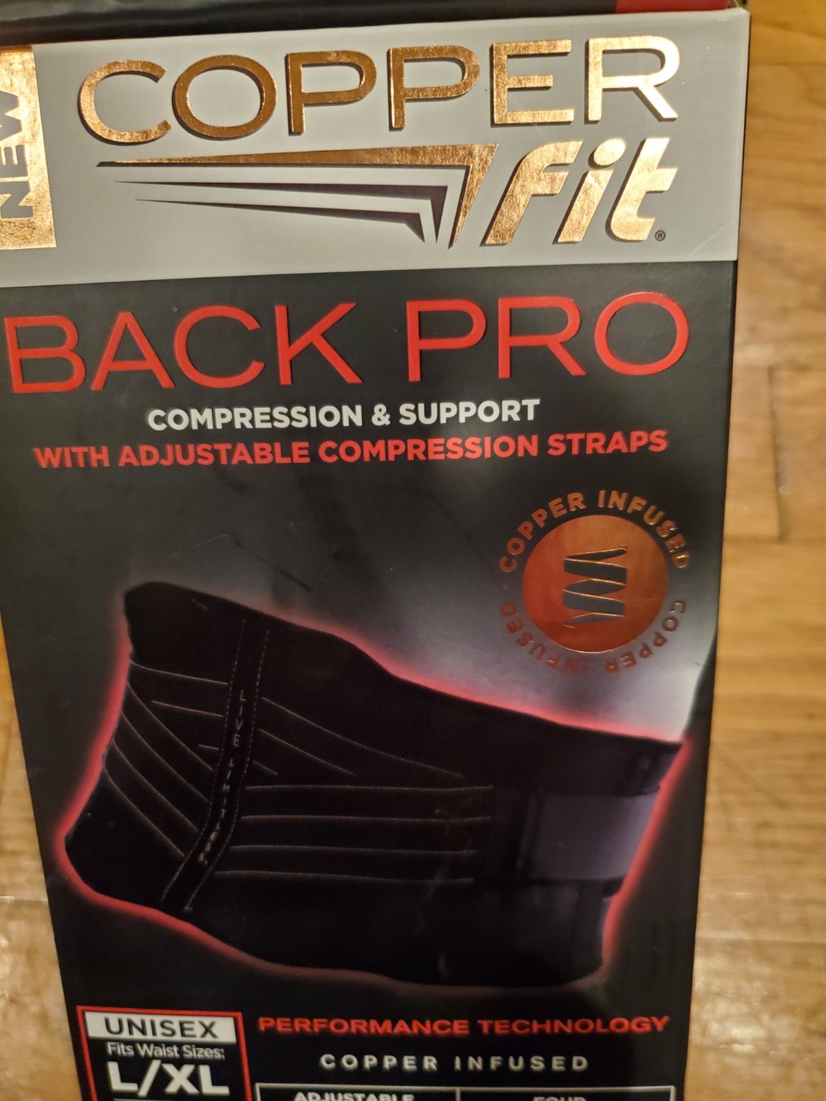 Copper Fit Back Pro Compression & Support Adjustable Straps – L/XL