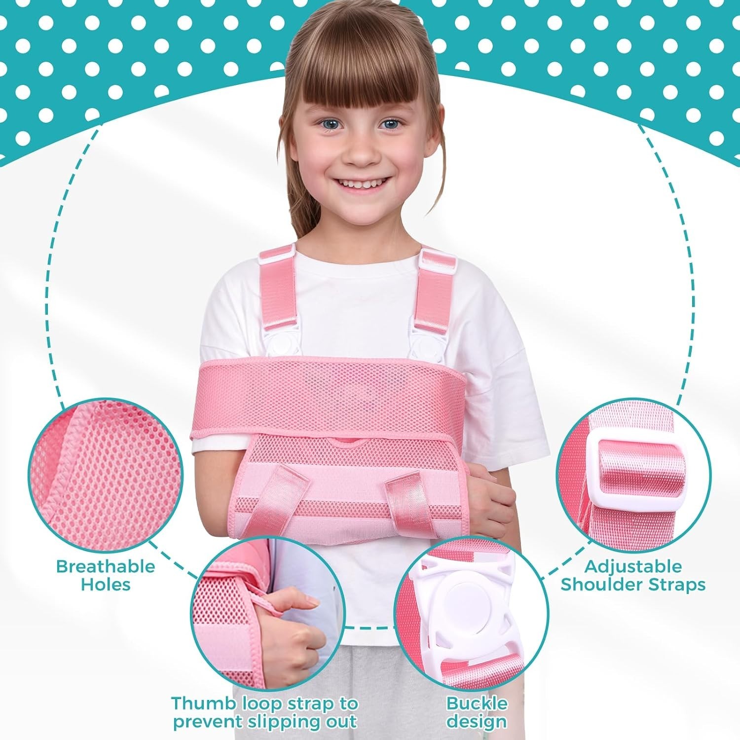 Kids Upper Extremity Sling, Breathable & Comfort Arm Sling Shoulder Immobilizer