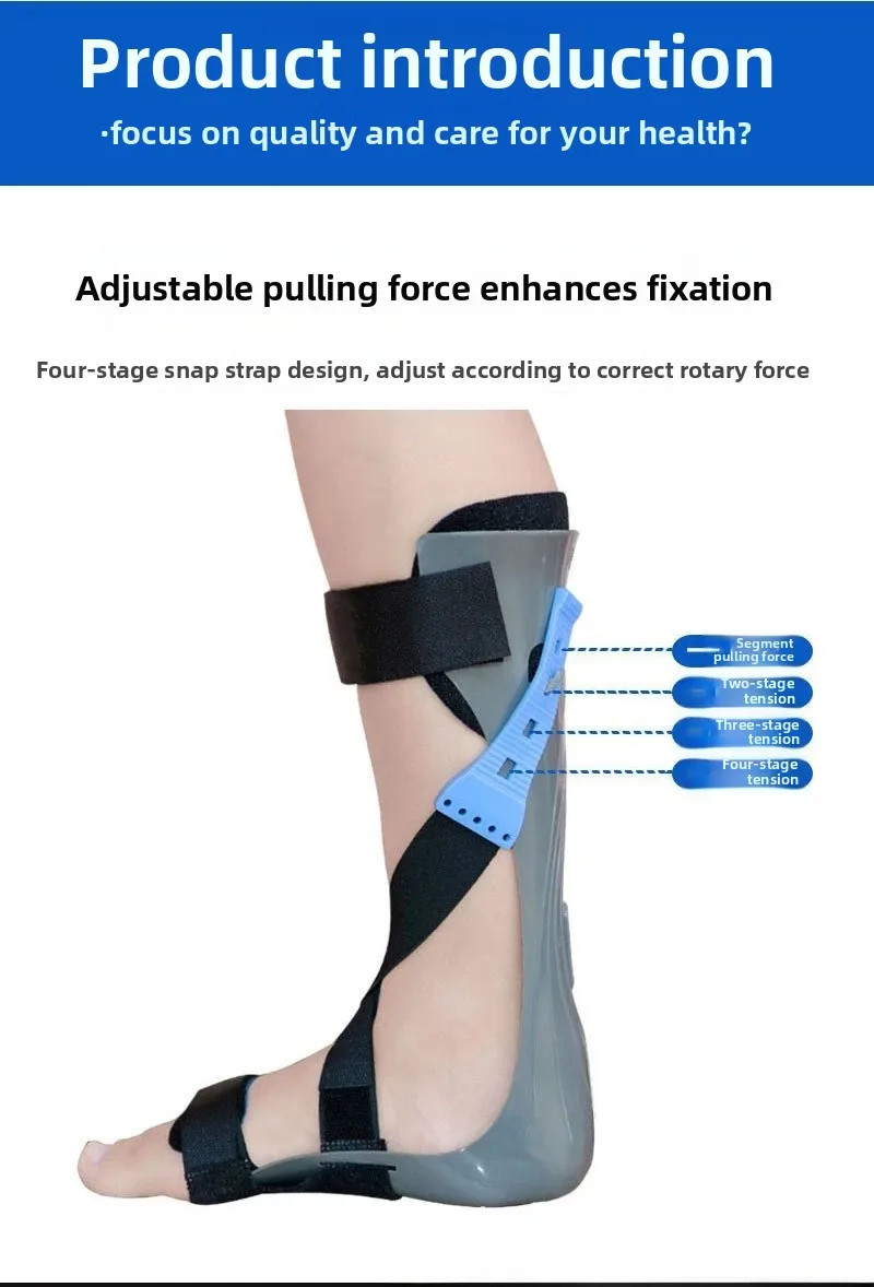 Adjustable Ankle-Foot Support Brace Mobility Rehabilitation Aid for Drop Foot
