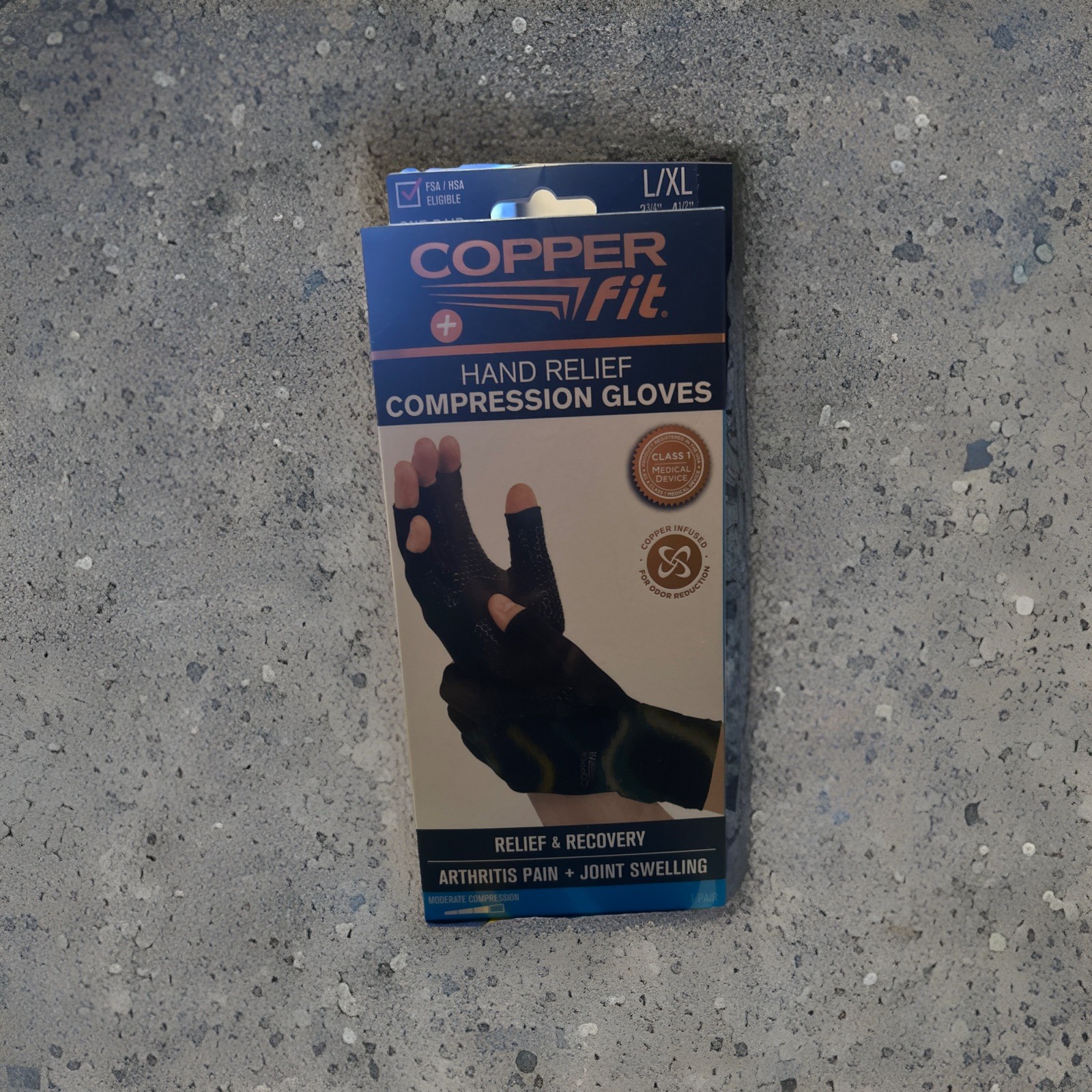 Copper Fit Hand Relief Compression Gloves – Large/Extra Large