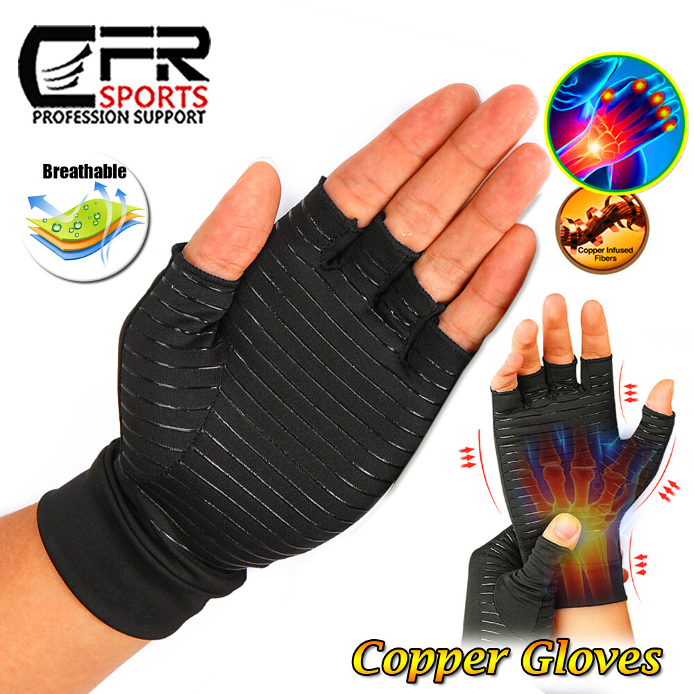 1 PAIR Copper Arthritis Compression Gloves Hand Support Joint Pain Relief CFR