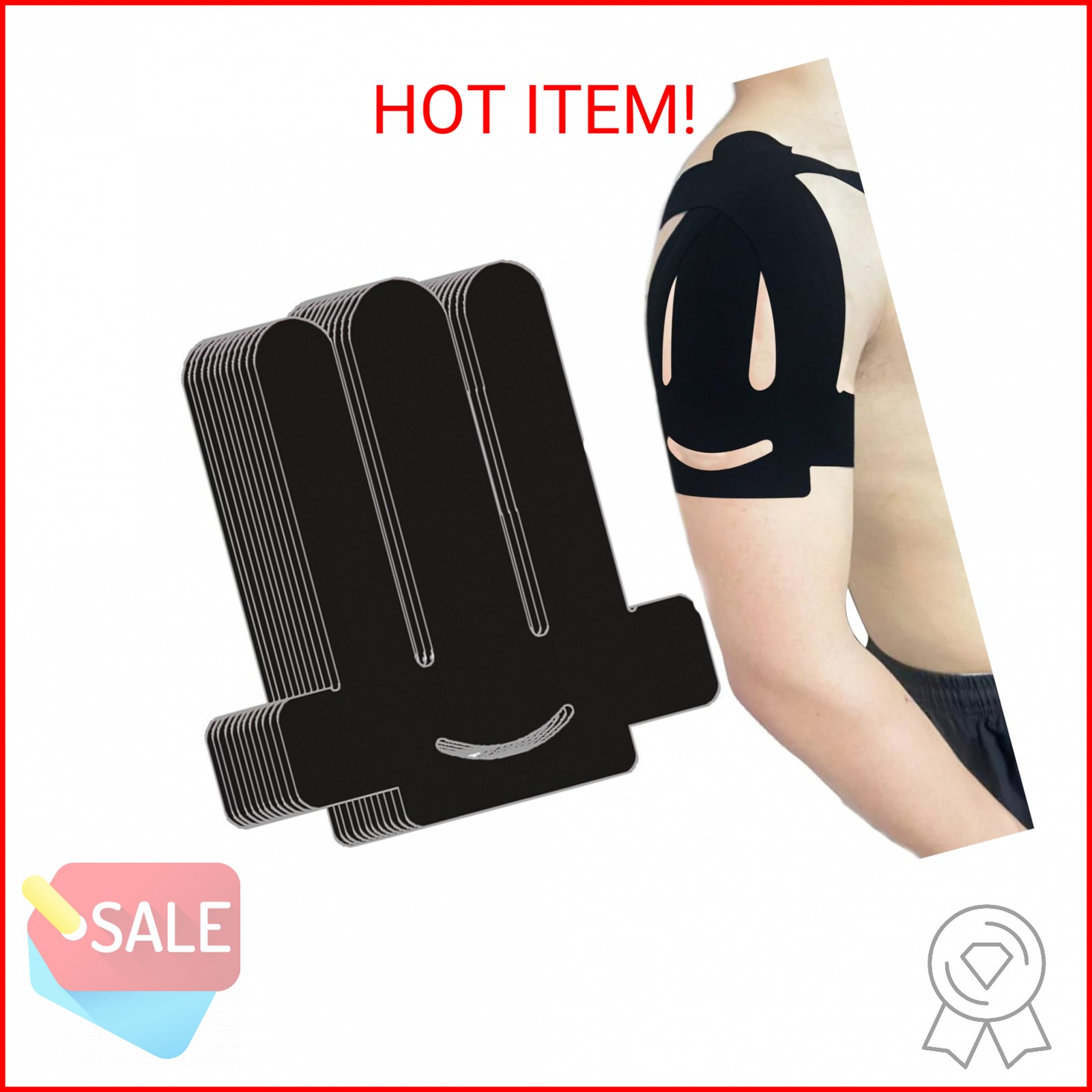 Kinesiology Tape for Shoulder Precut, 12 PCS Shoulder Tape for Pain Relief, Orig