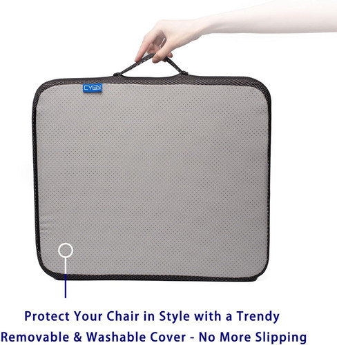 CYLEN Ifoam Gel Infused Memory Foam Layer Wheelchair Cushion – Seat Black