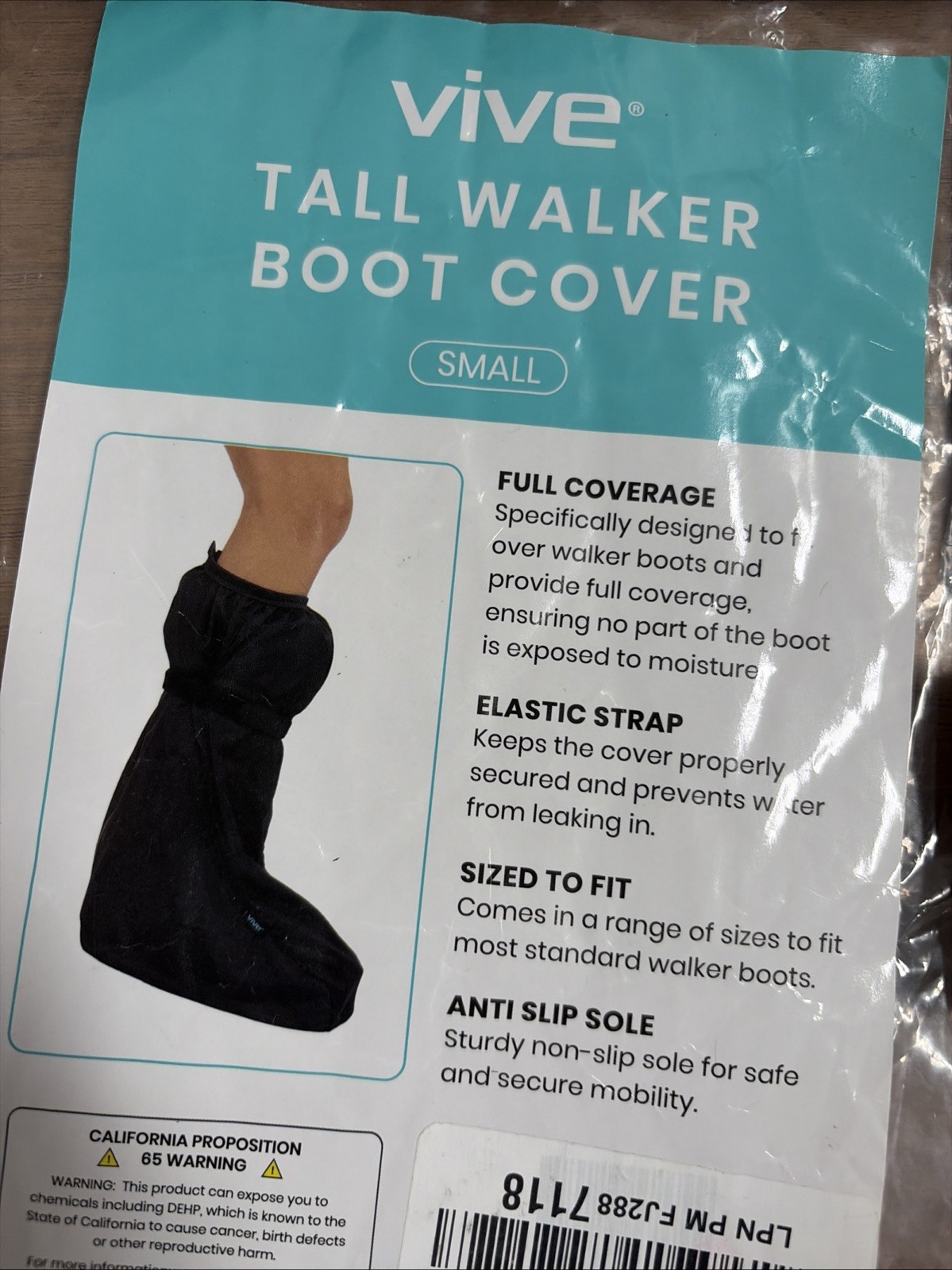 Vive Tall Walking Boot Cover Small Waterproof – for Medical Orthopedic Brace