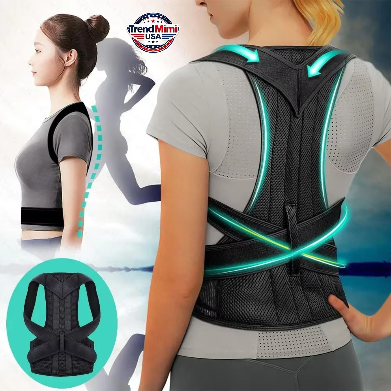 Adjustable Posture Corrector Back Shoulder Support Correct Brace Belt Men Women