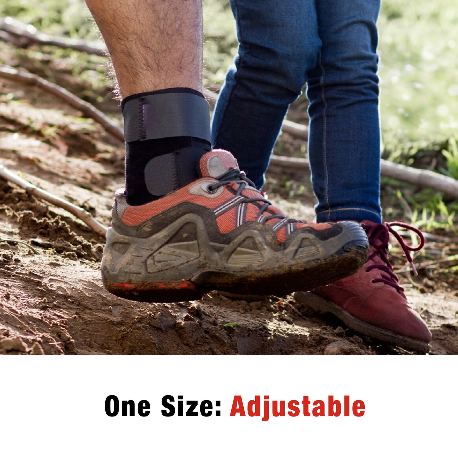 Deluxe Ankle Stabilizer, Adjustable, Black, 1/Pack