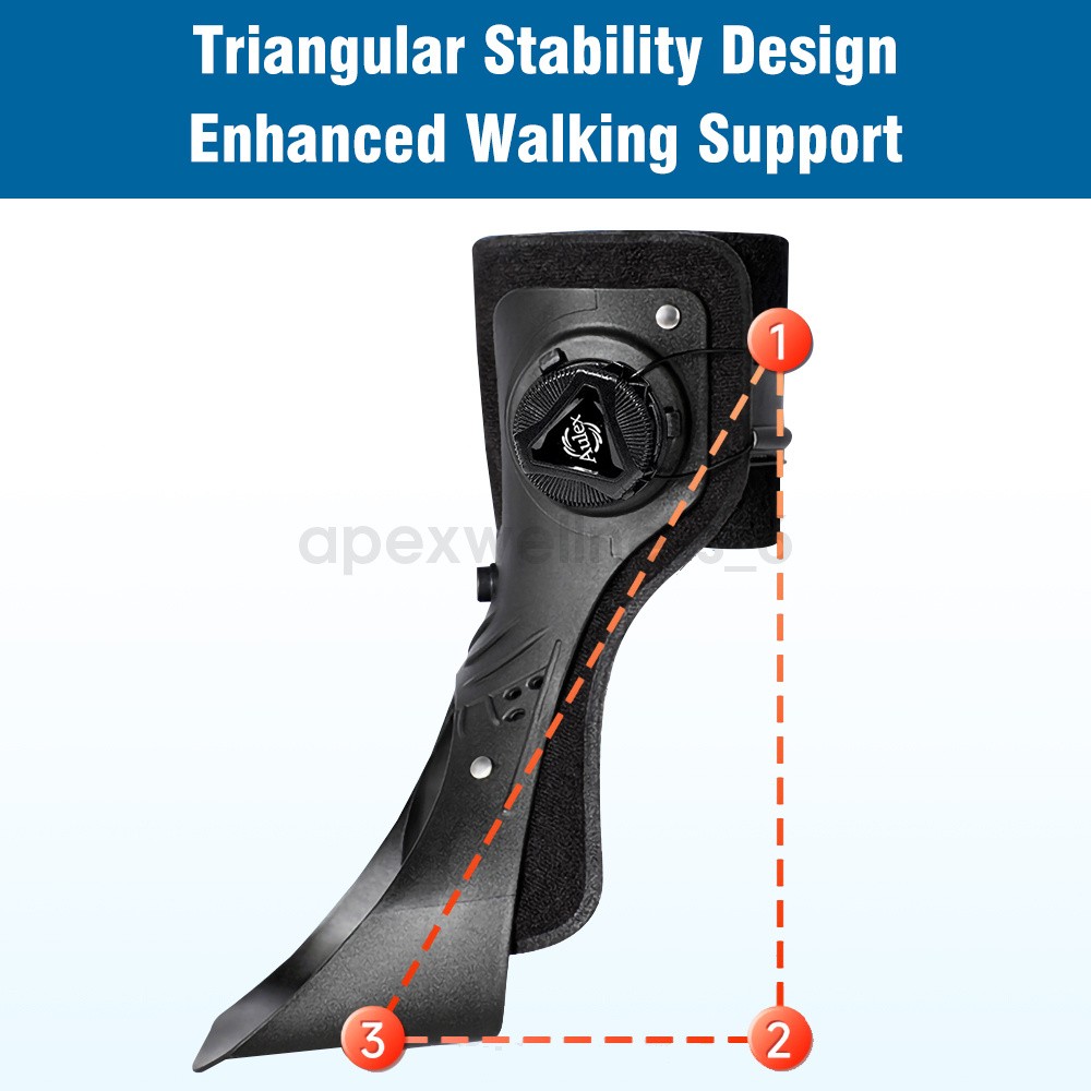 Dial Lock AFO Foot Drop Brace Inflatable Air Liner Ankle Stabilizer Inversion
