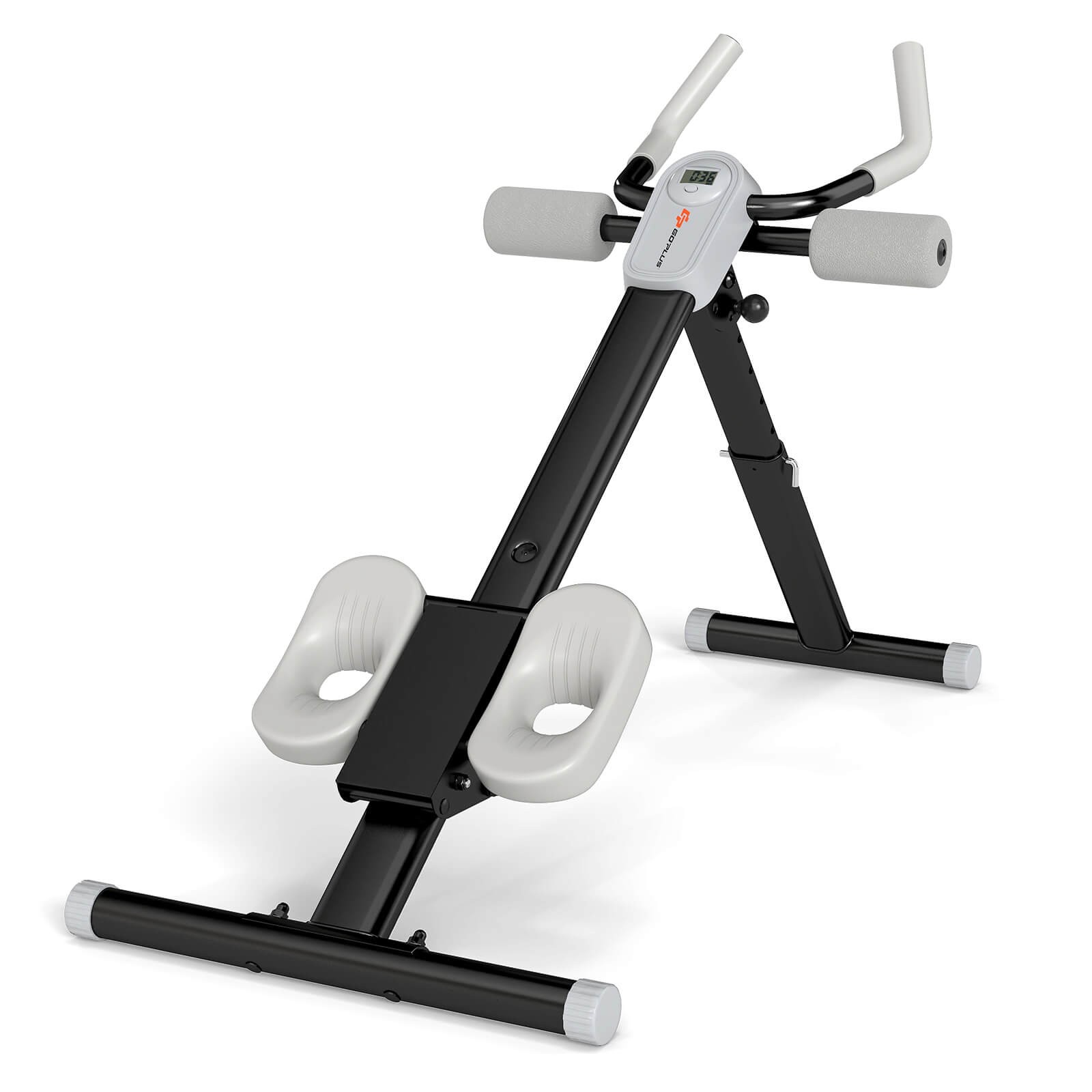 Adjustable Abdominal Trainer w/ Elbow Support Knee Protection and LCD Monitor