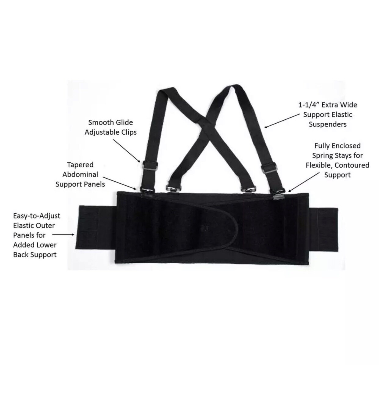 Large Black Back Support Belt
