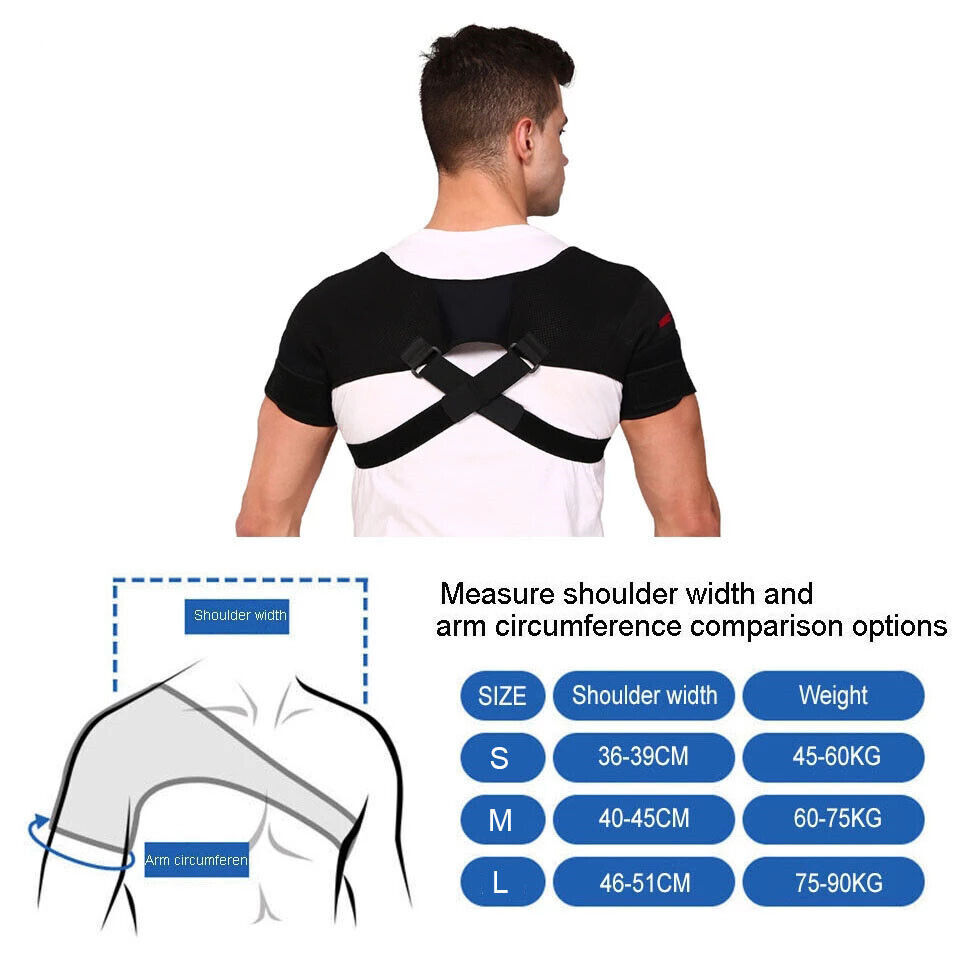 Double Shoulder Support Brace Strap Wrap Protector Men Women Posture Corrector