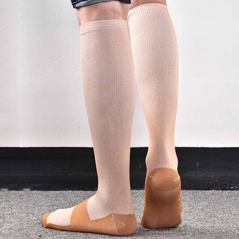 3 Pairs Copper Compression Socks 15-20mmHg Knee High Support Men Women Relief