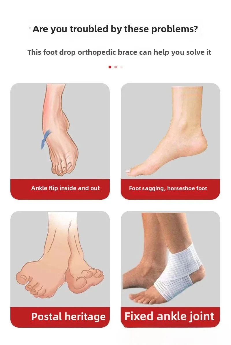 Adjustable Ankle-Foot Support Brace Mobility Rehabilitation Aid for Drop Foot