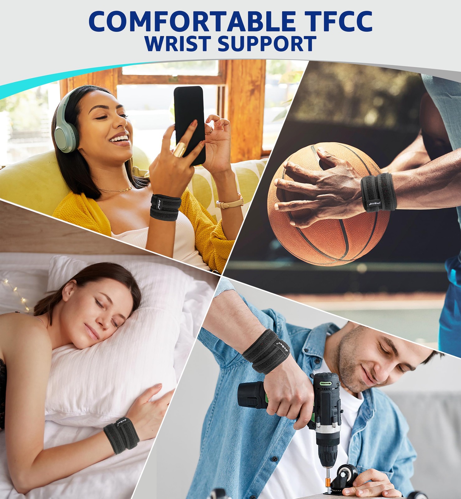 Wrist Brace for TFCC Tears, Adjustable Wristband Wrist Wraps Support for Fitn…