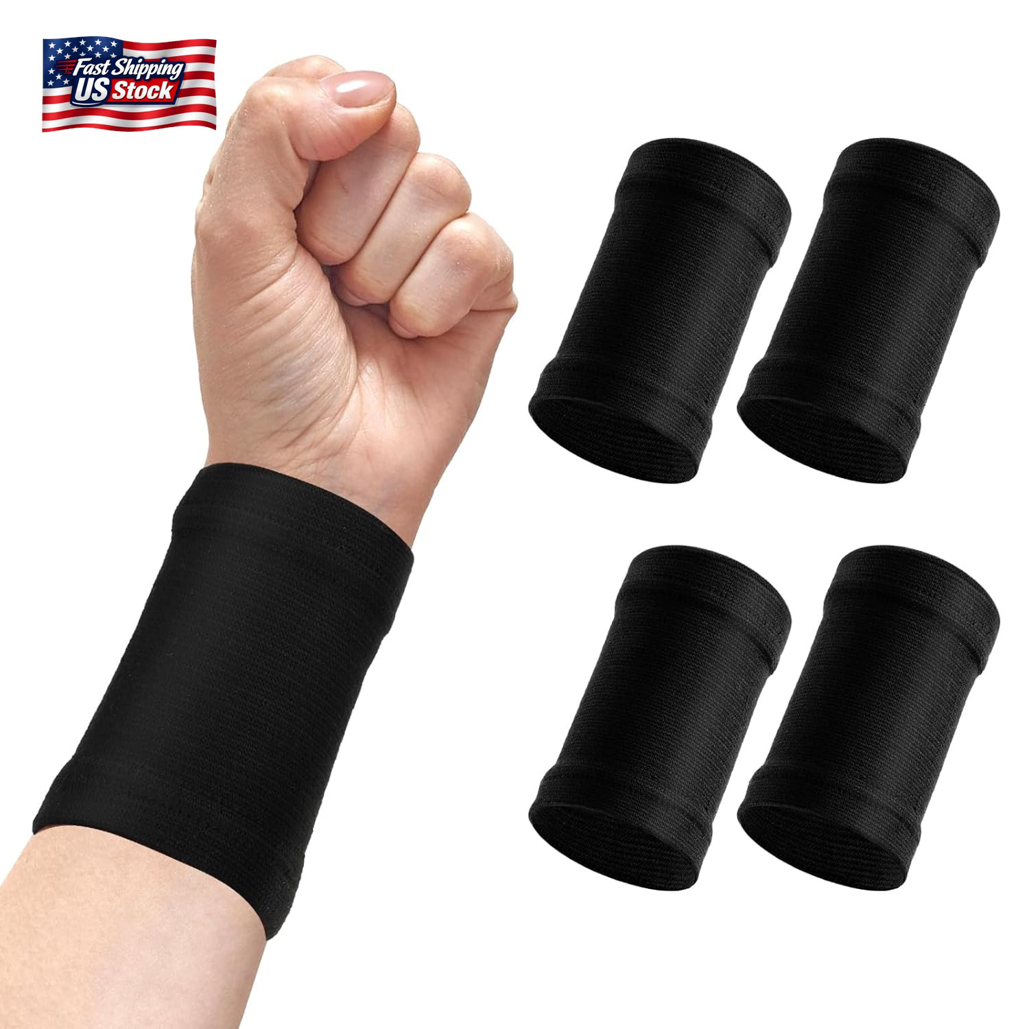 WLLHYF 2 Pairs Wrist Compression Sleeve, Carpal Tunnel Wrist Brace Comfortable E