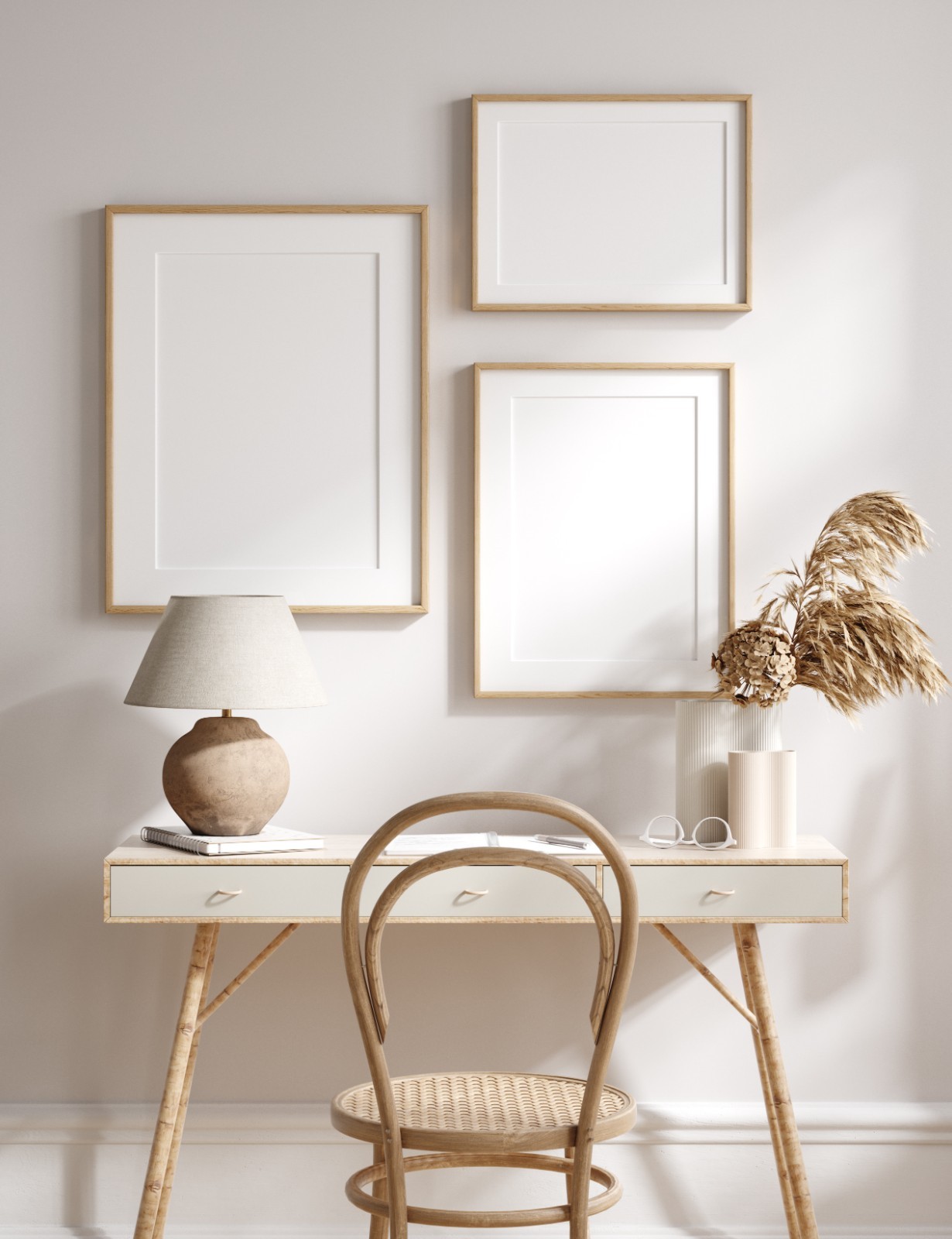 Oak Wood Picture Frames – Natural Solid Wood Glass Photo Frames Wall Tabletop