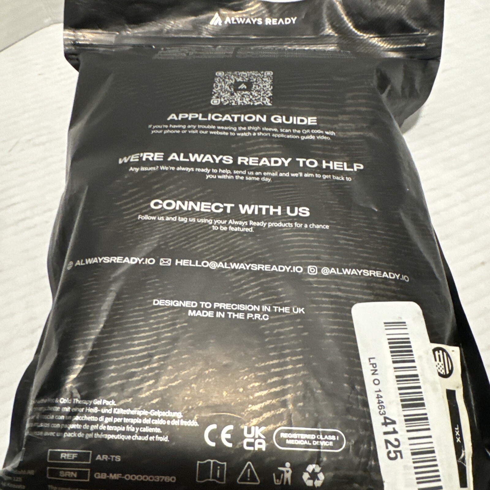 Always Ready Thigh Compression Support Sleeve (2 Per Pack) Hot & Cold Gel XXL