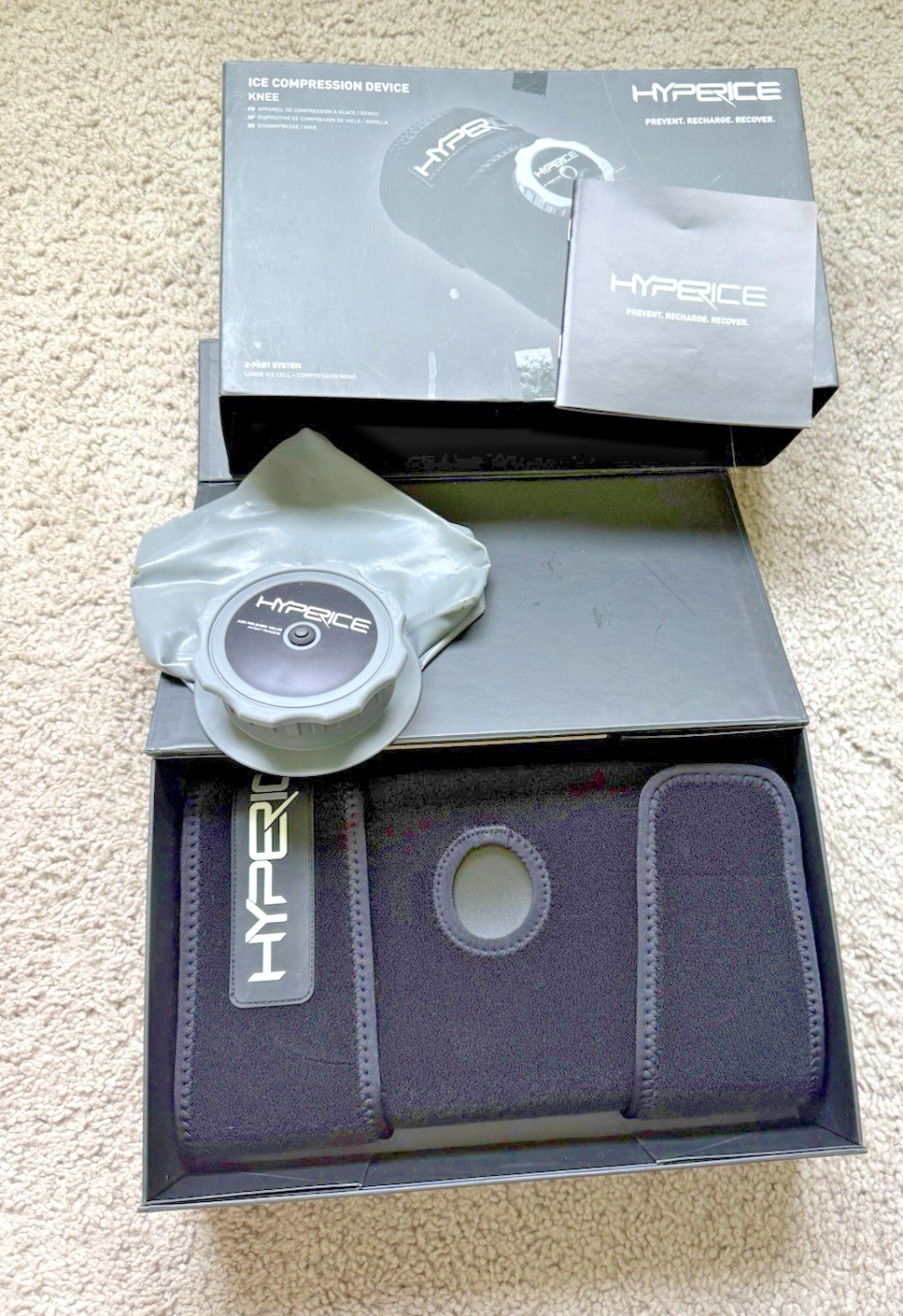 Hyperice Knee Ice Compression Therapy Device *** ICE PACK HAS FEW TINY HOLES***