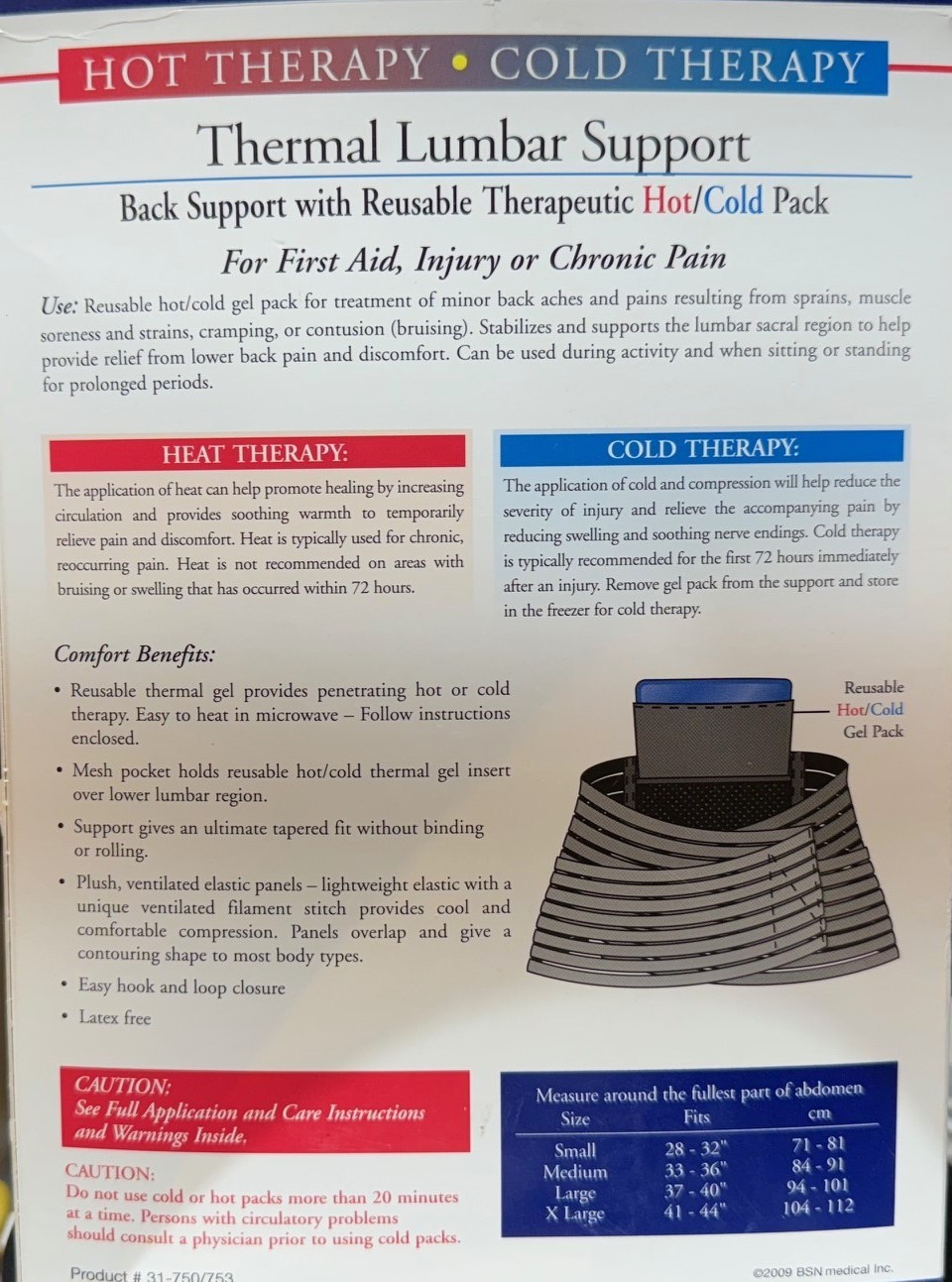 FLA Thermal Lumbar Support Black Small