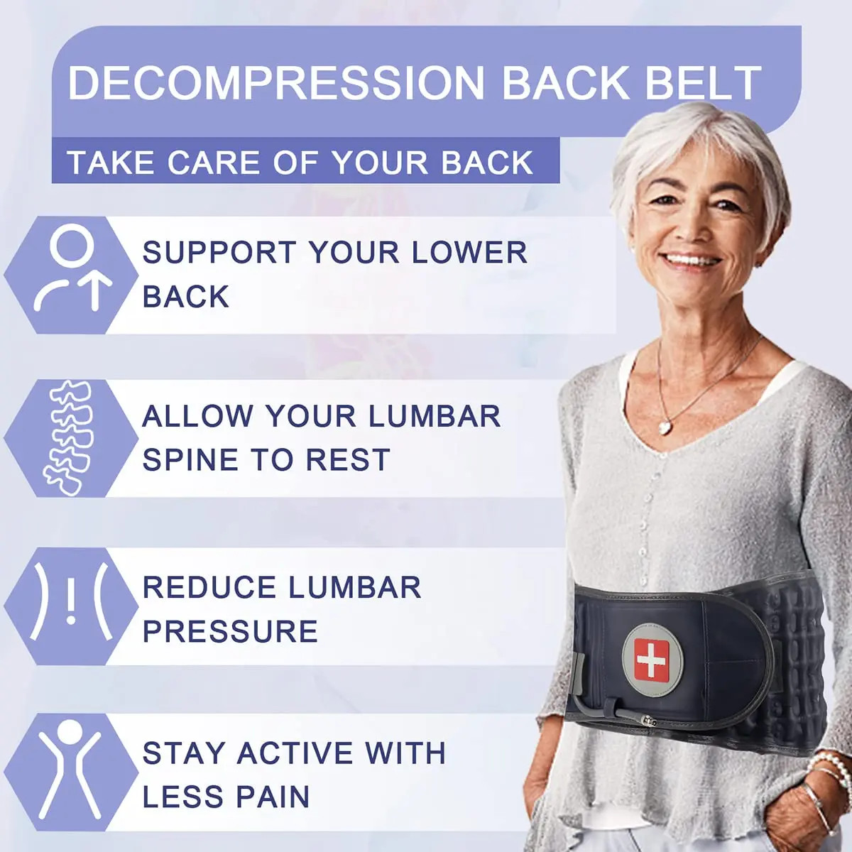 Adjustable Spinal Decompression Brace for Osteoporosis and Scoliosis Support