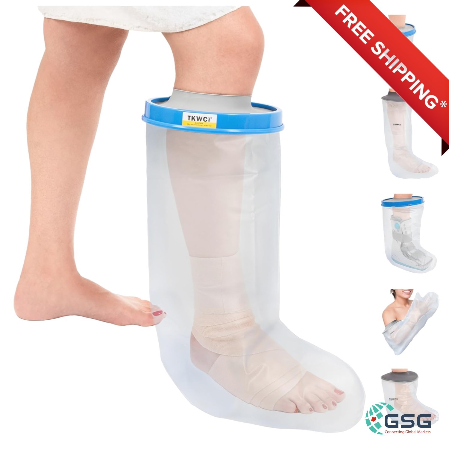 WATERPROOF LEG CAST COVER FOR SHOWER – REUSABLE, EASY TO USE, ADULT