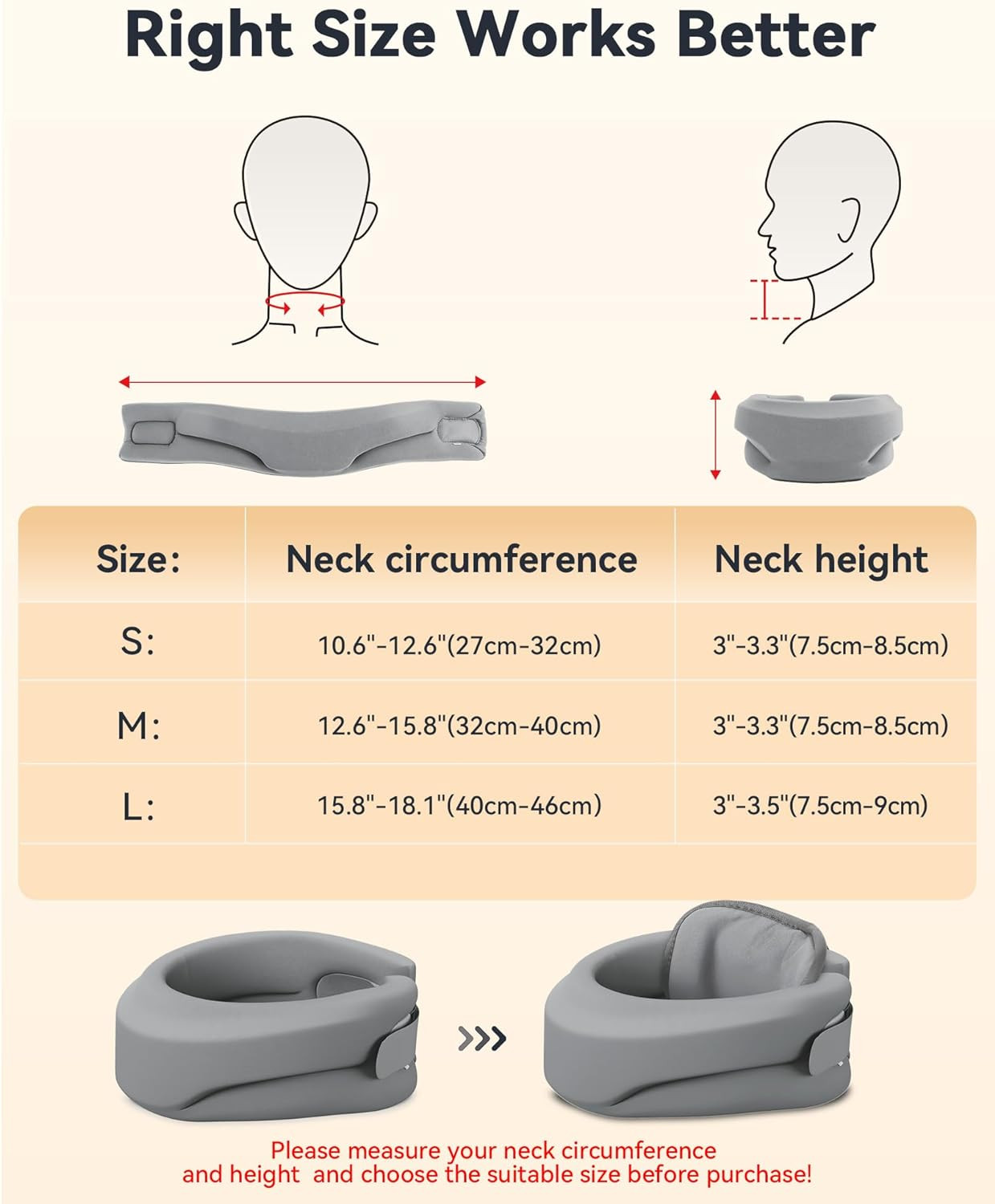 Heated Neck Brace Cervical Collar – Neck Support Brace with Heating Pad, Soft Fo
