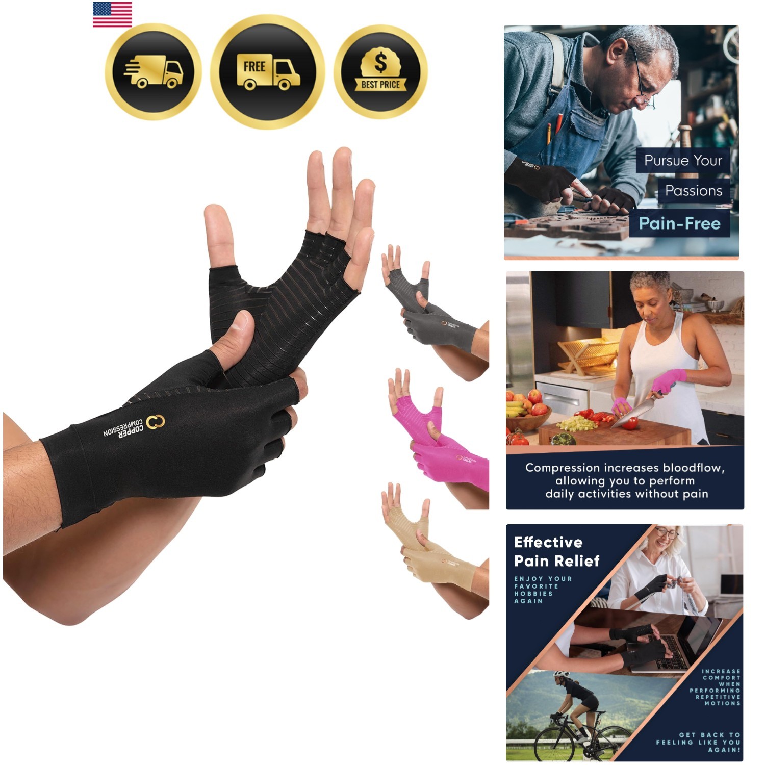 Arthritis Gloves | Fingerless Arthritis Carpal Tunnel Pain Relief Gloves For …