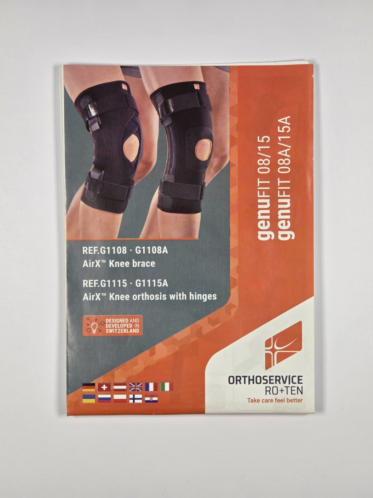 ROTEN Genufit 08 AirX Fabric Tubular Knee Pad with Spiral Slats Size M