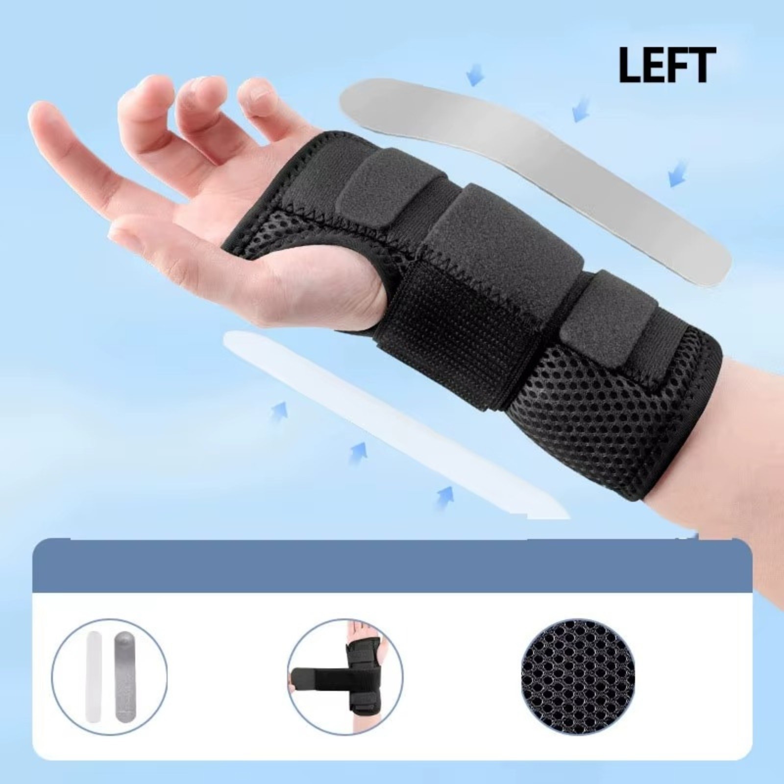 NEW Wrist Brace for Carpal Tunnel – Adjustable Night Support Brace with Splints