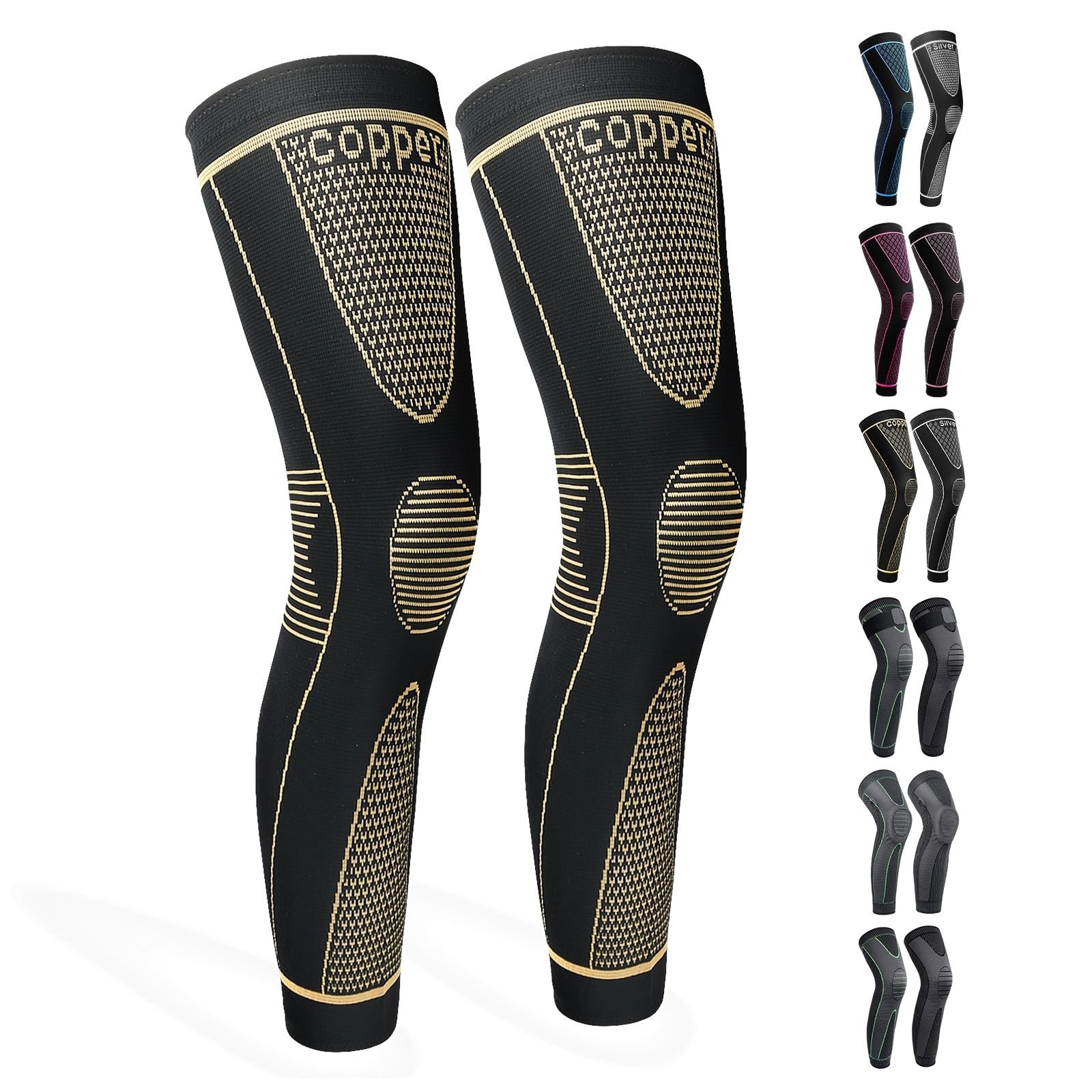 Long Leg Compression Sleeve Knee Pads for Cycling Arthritis Football Basketball
