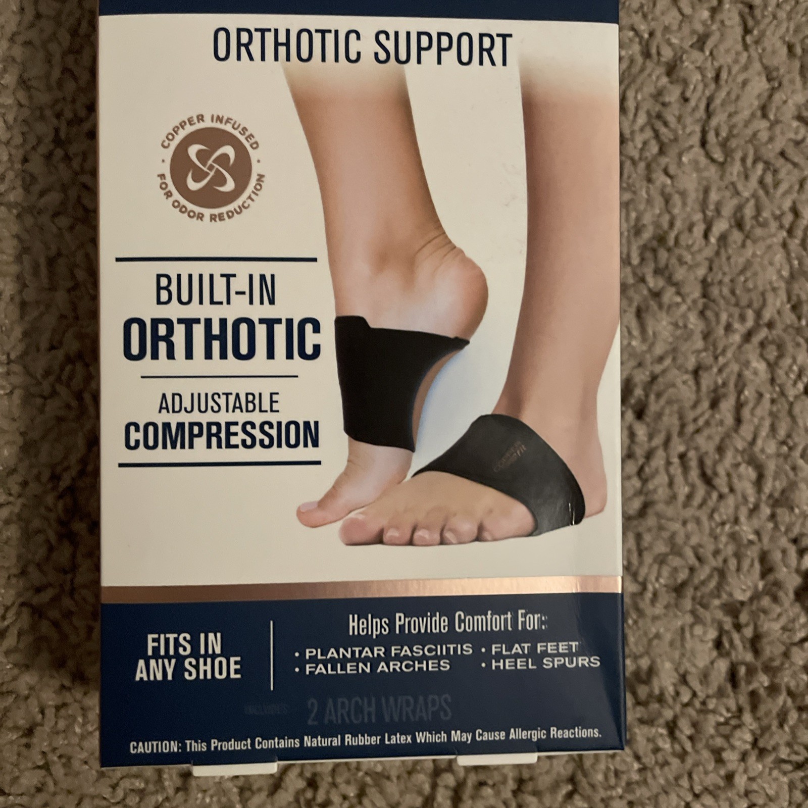 1 Copper Fit Health Unisex Arch Relief Plus Built-In Orthotic Support Black