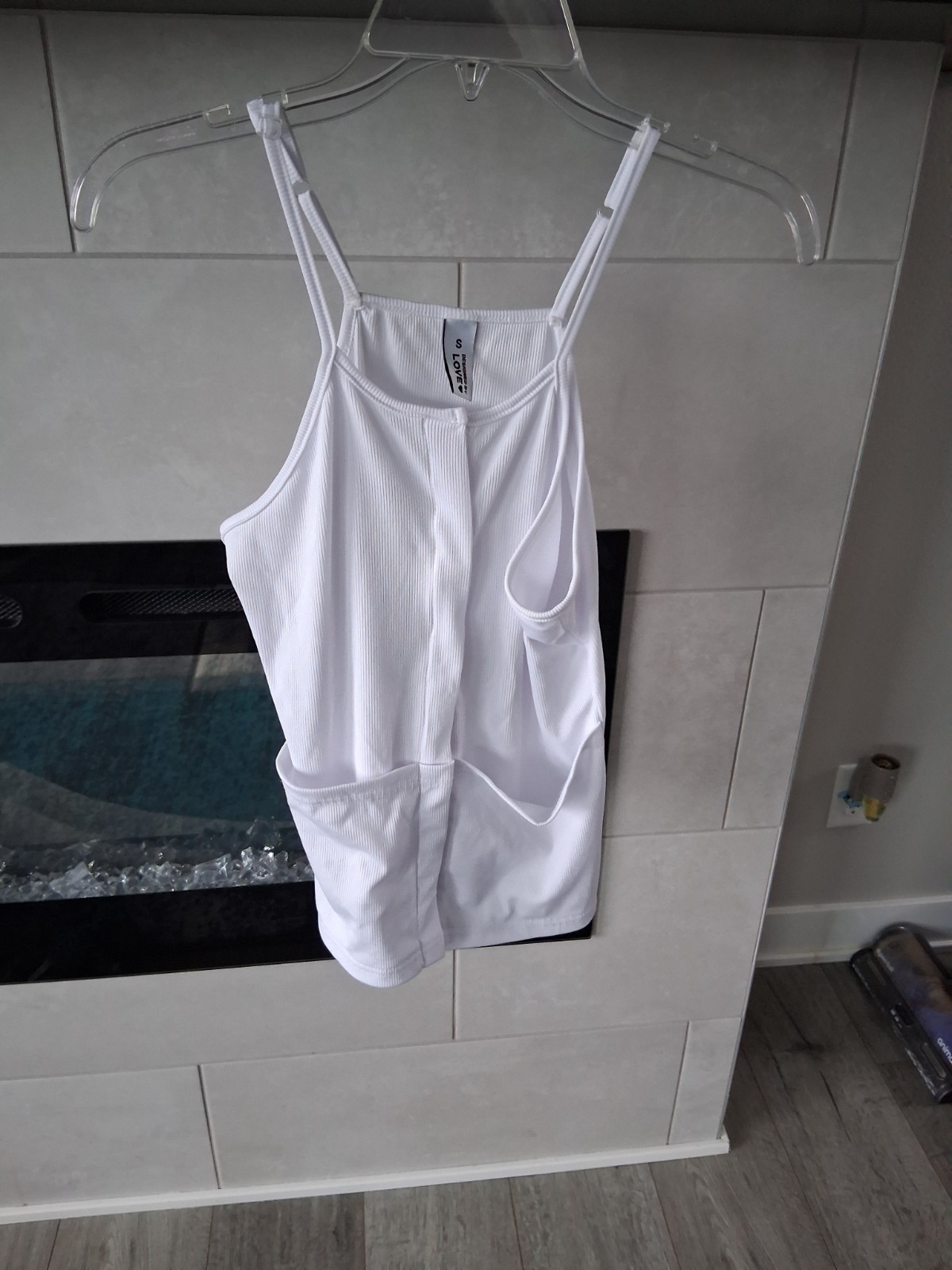 White Handmade Size Small Undershirt W Pockets For Insulin Pump