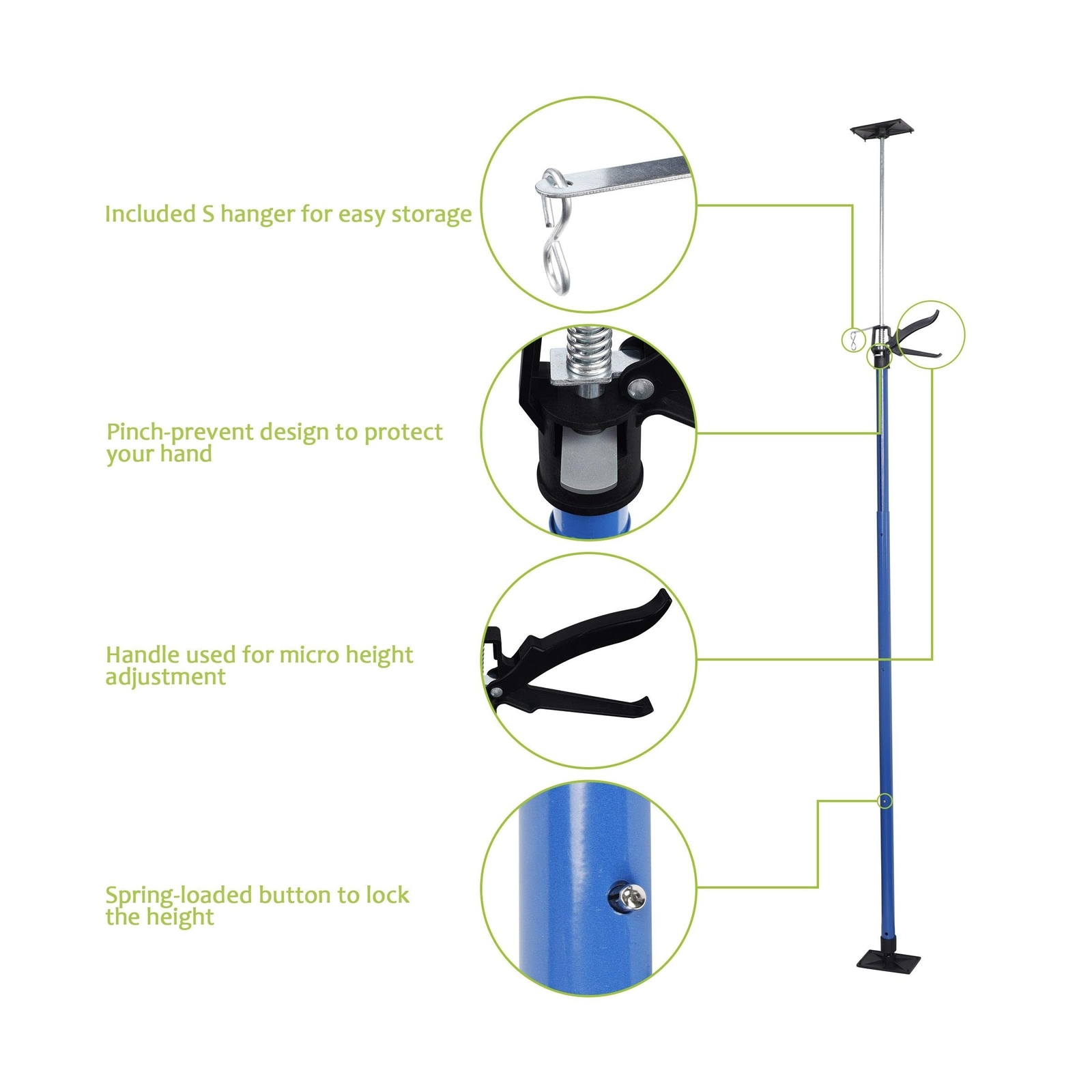 SAND MINE Adjustable Support Pole, 3rd Hand Support System, Steel Quick Suppo…
