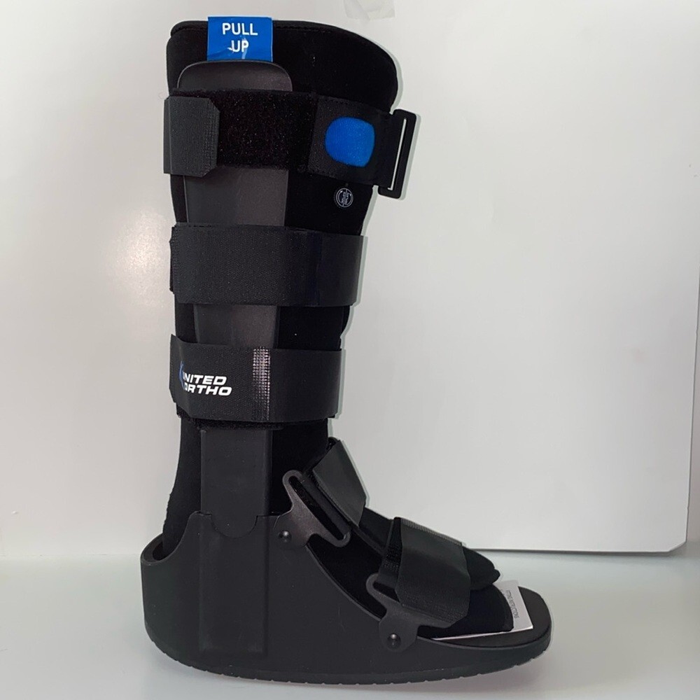 United Ortho OTC High Top Adjustable Air Cast Walker Black Fracture Boot M