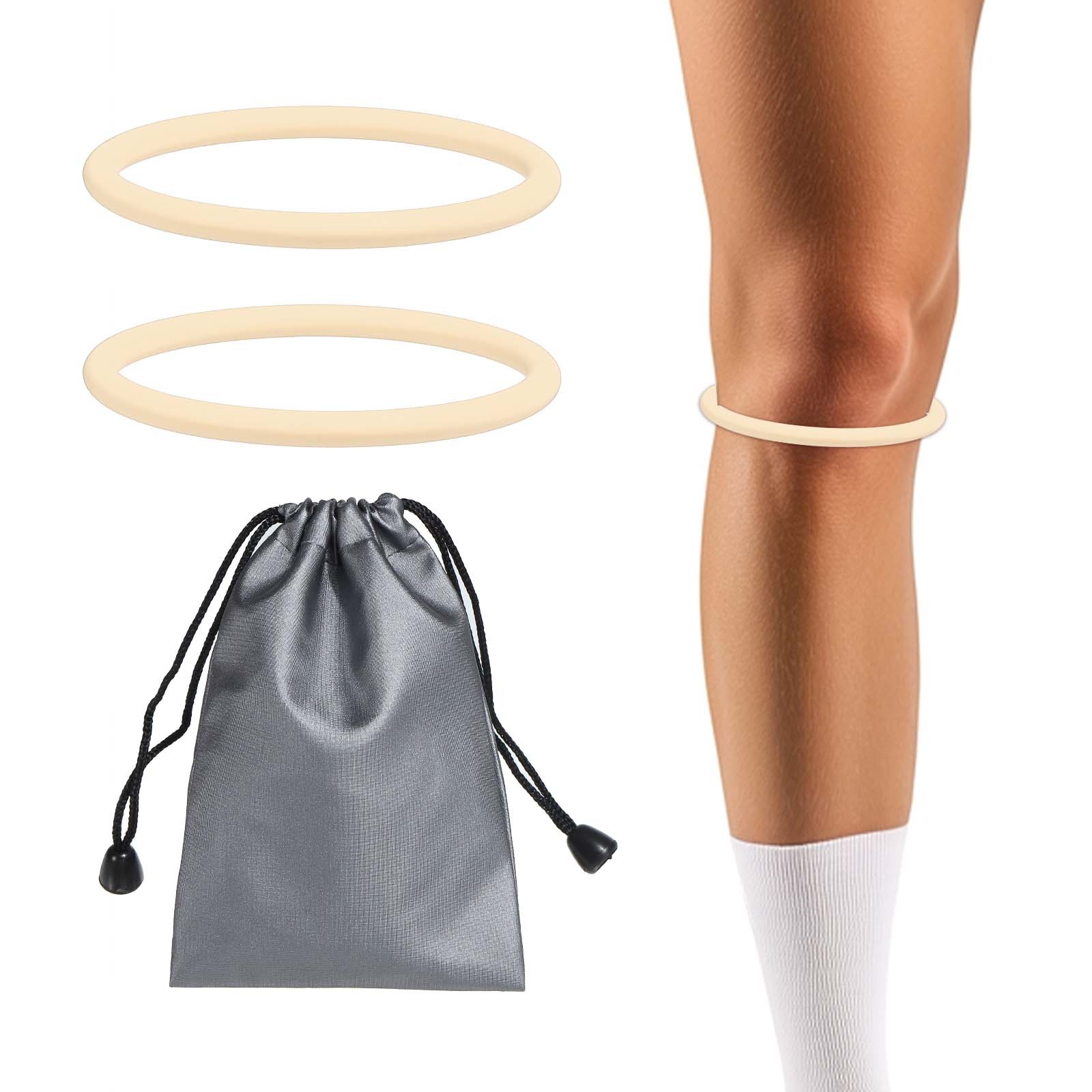 Patella Band Silicone Knee Band with Storage Bag – (1 Set, Beige)
