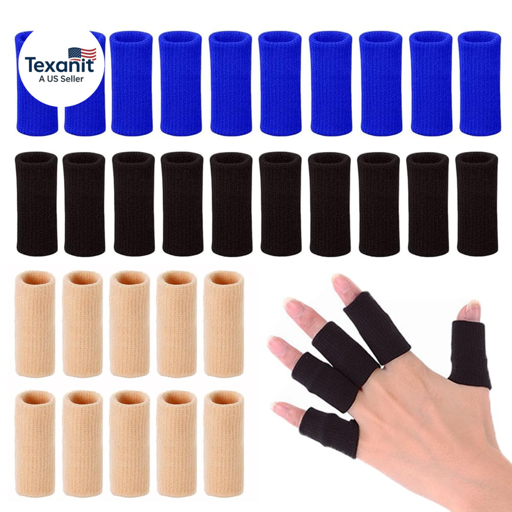 Finger Arthritis Sleeves (30Pcs), Elastic Thumb Splint Brace Support Protector F