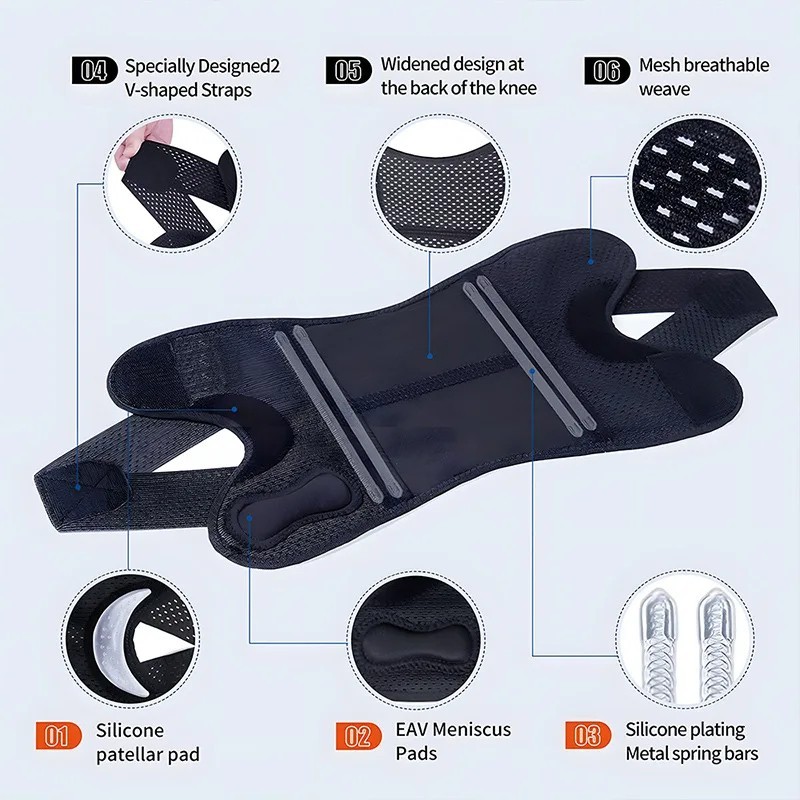 Knee Brace Compression Sleeve Joint Support Open Patella Stabilizer Wrap New