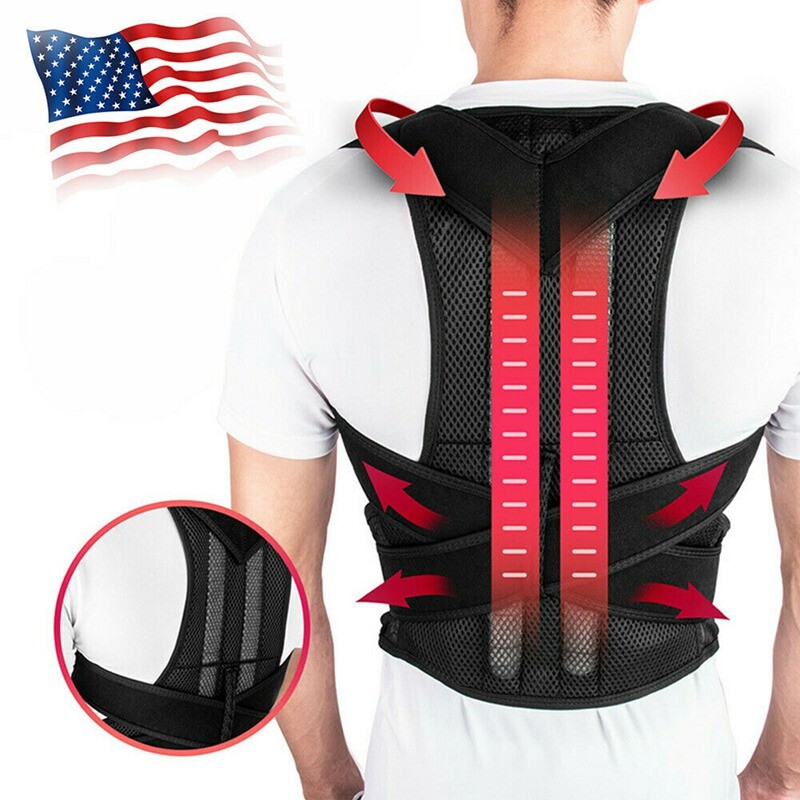 Ajustable Faja Cinturon Corrector de Postura Soporte de Espalda y Columna Lumbar
