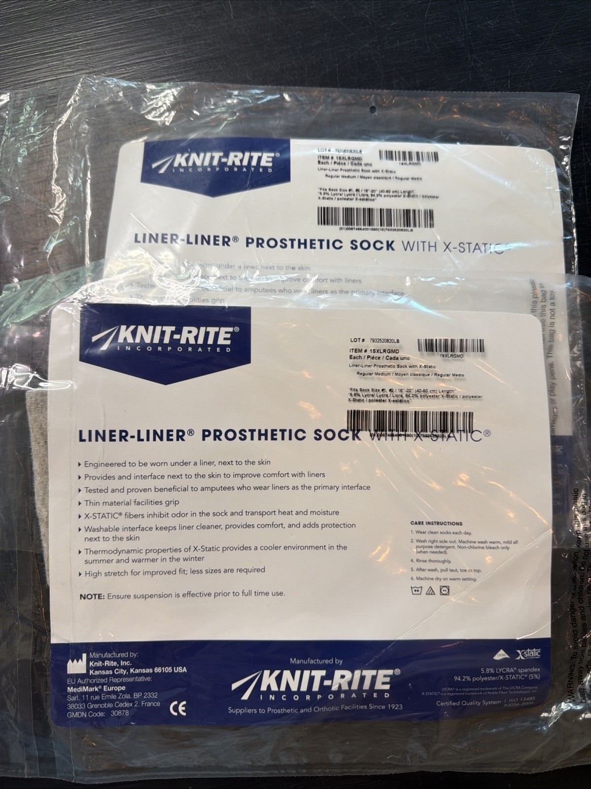 Knit-Rite Liner Prosthetic Sock 1SXLRGMD