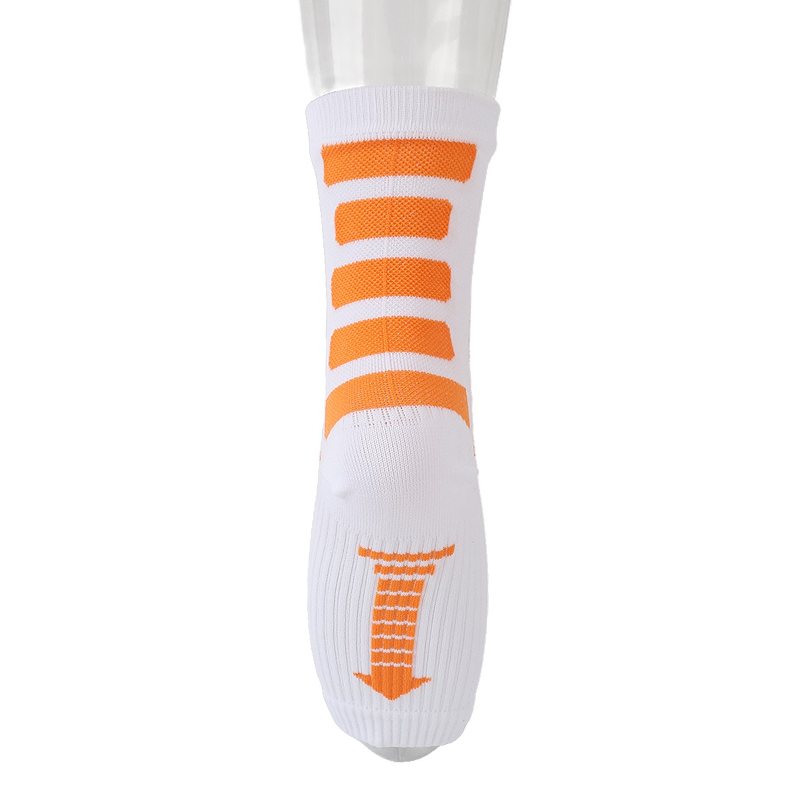 White and Orange Sports Heel Socks Ankle Protection Foot Sleeve Support WT
