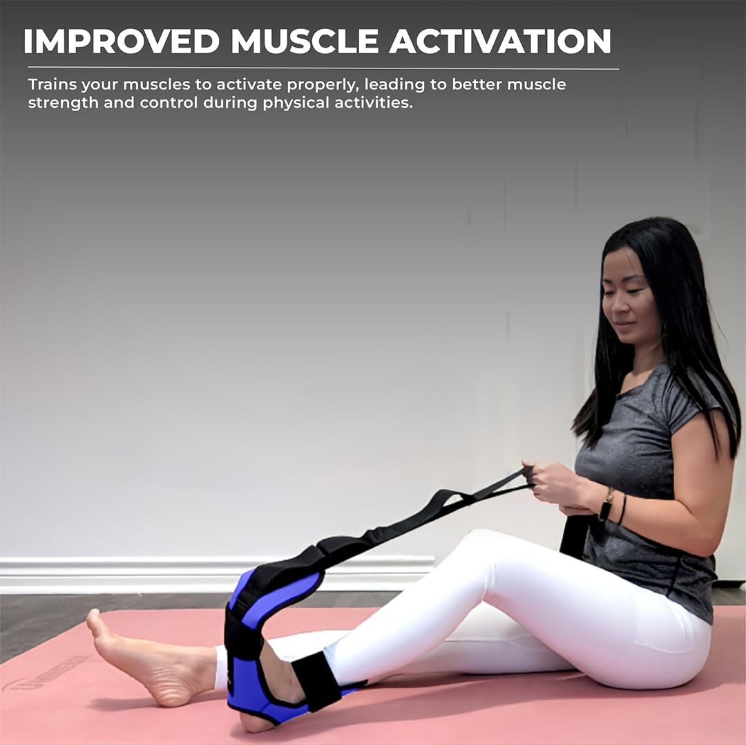 Yaghzu Foot and Calf Stretcher – Stretching Strap for Plantar Fasciitis, Blue