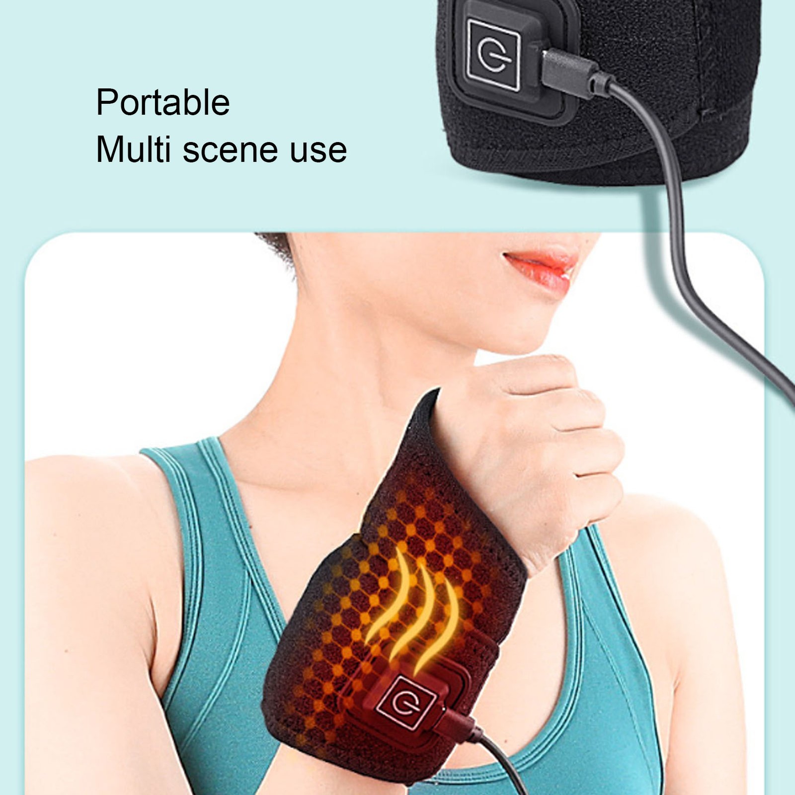 Heated Wrist Brace USB 3 Temperature Control fastener And Wrist Heating Pad WT