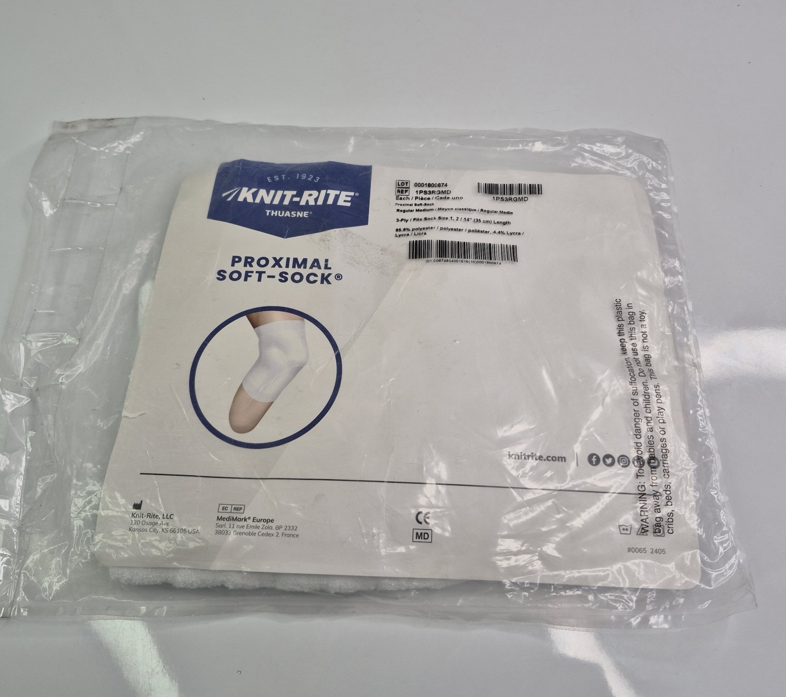 Knit-Rite Proximal Soft-Sock Regular Medium 3 Ply, Fits Sock Size 1,2/14″…
