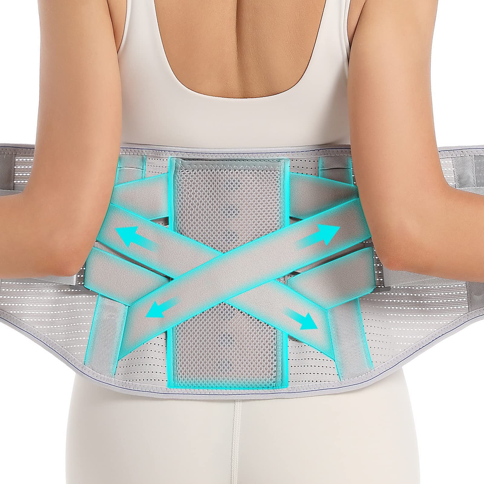 EGJoey Back Brace for Lower Pain – Lumbar Support with Large, Grey