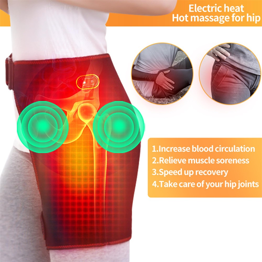 Electric Heat Hip Bone Massager Air Pressure Vibration Red Light Therapy Device