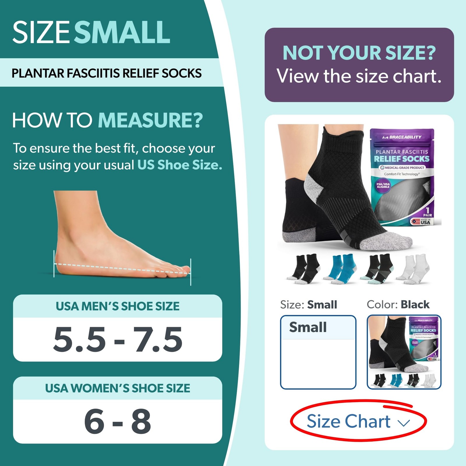 Plantar Fasciitis Socks – Ankle Compression Socks for Foot Pain Relief, Heel …
