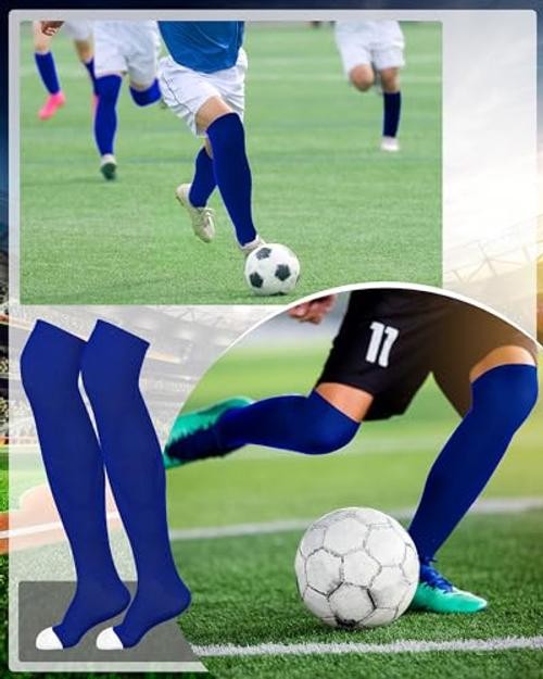 High Football Socks Multiple Sizes over the Knee Baseball Socks Medium Royal