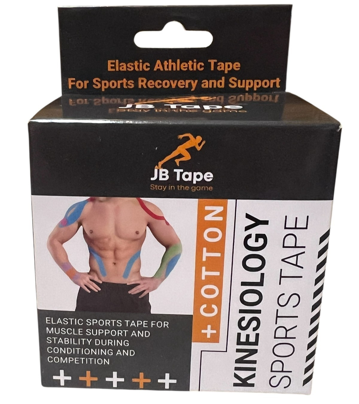 JB Tape Kinesiology Sports Tape 20 Precut Strips 1 Roll 2″ x 16.4 FT Elastic New