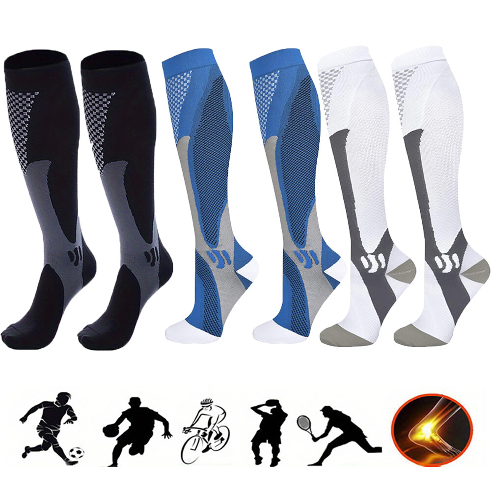 1~2 Pairs Compression Socks Stockings Womens Mens Knee High Medical 20-30 mmHG