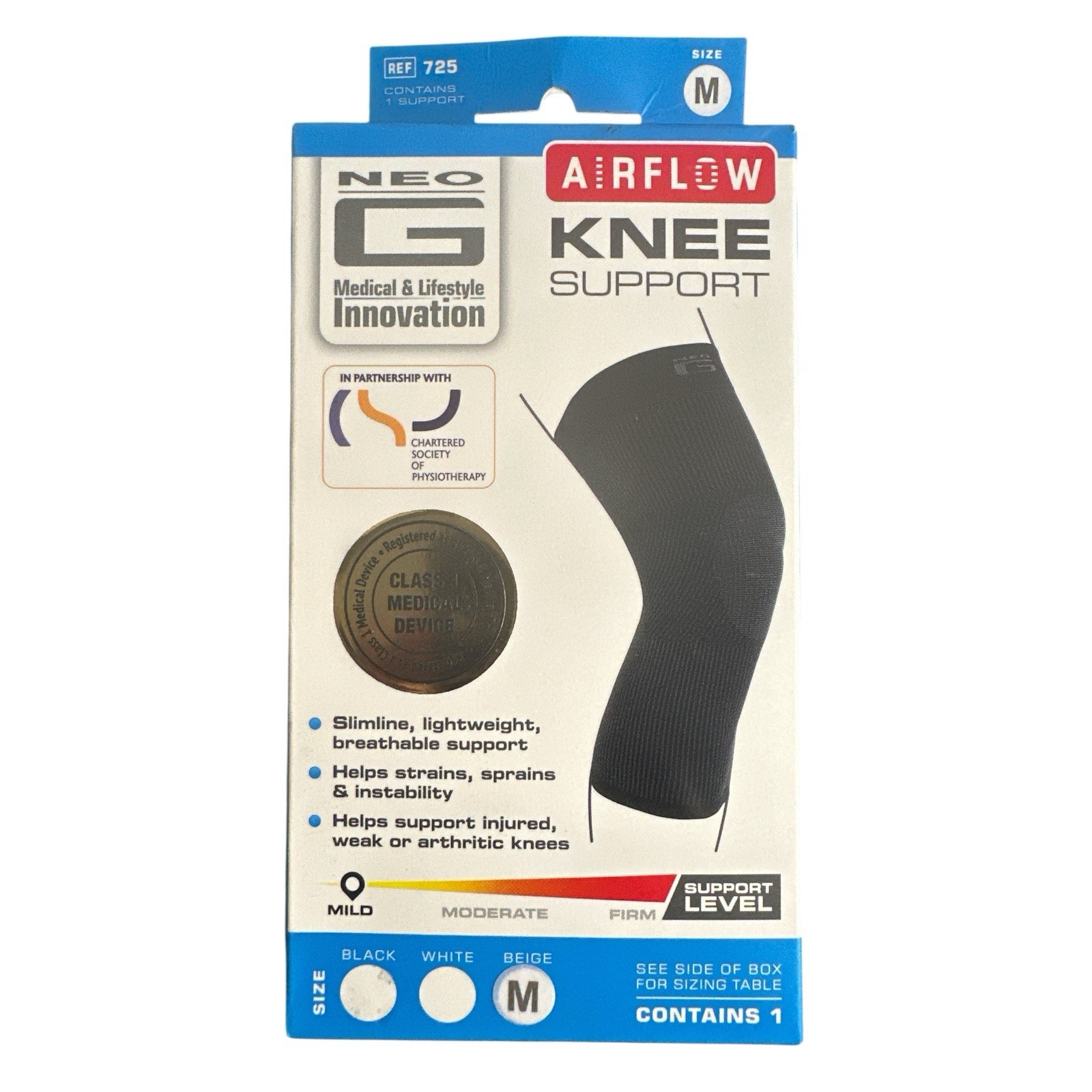 Neo-G Knee Sleeve Breathable Good for Sprains, Strains, Weak Muscles, Sports